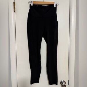 Lululemon Black High-Waisted Leggings with side pockets size 6
